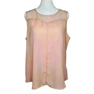 a.n.a. a new approach sheer light pink blouse size large